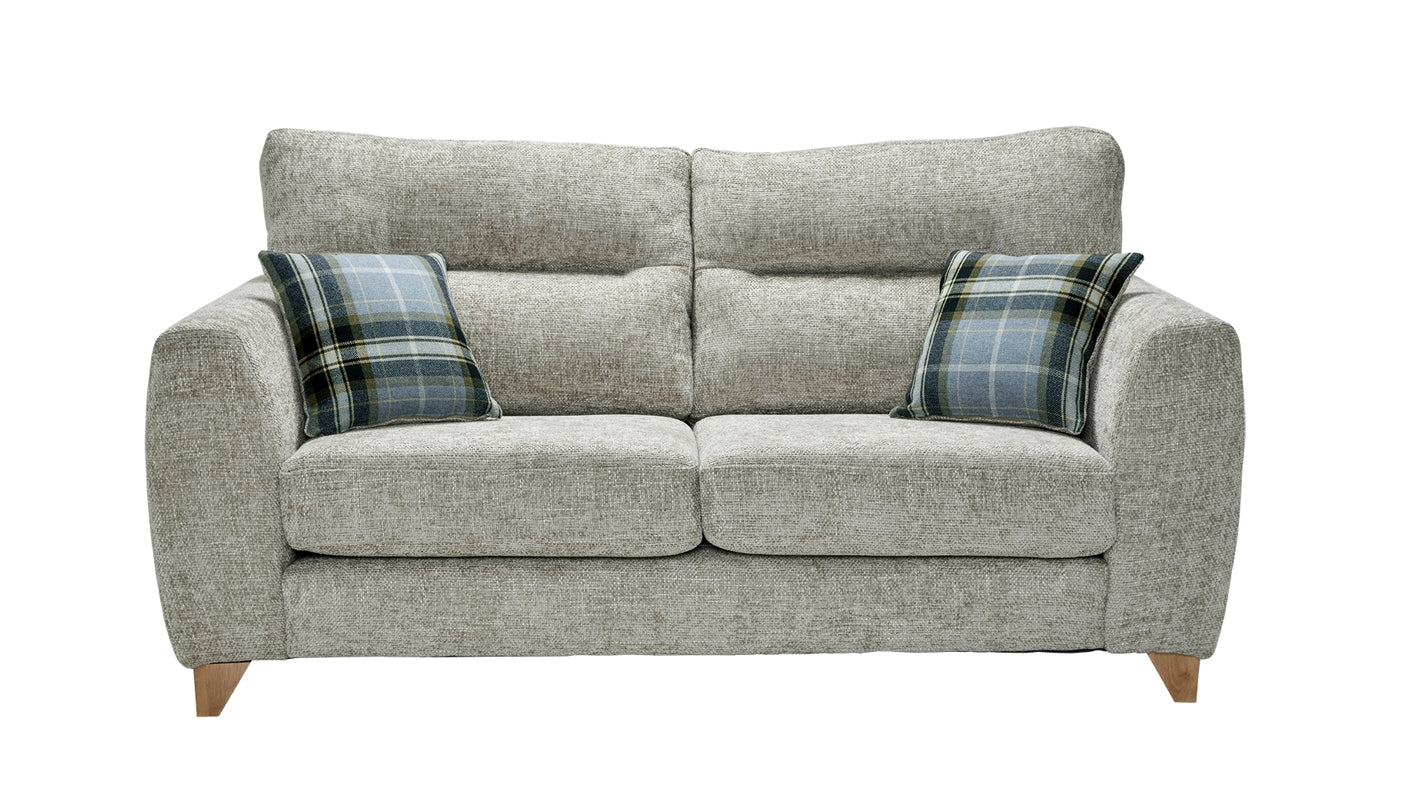 Lisburn 3 Seater Sofa In Enzo Stone Fabric With Tartan Beagle Scatters
